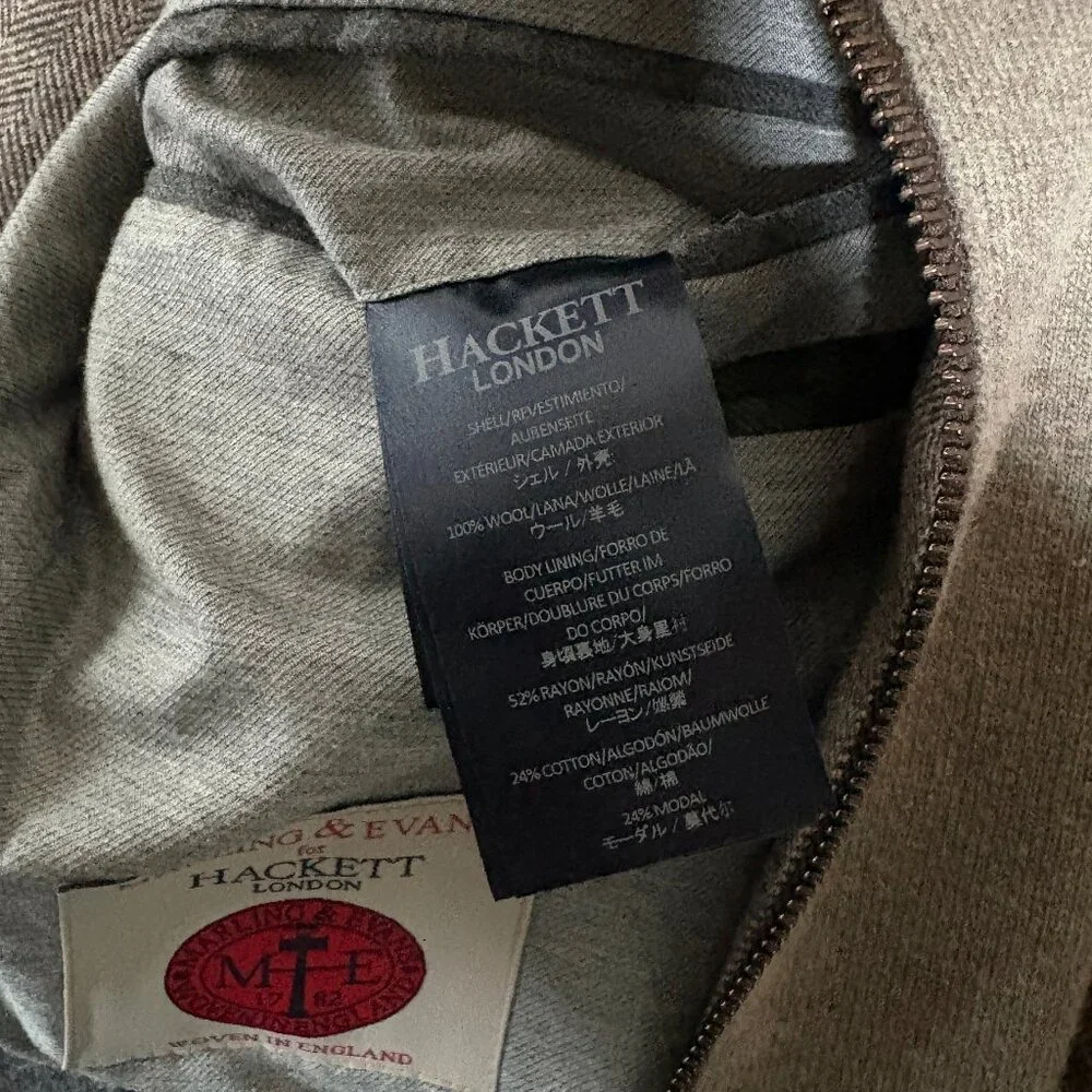 Hackett London Mayfair Wool Herringbone Blazer 2 in 1 Sport Coat - Men's Size 42